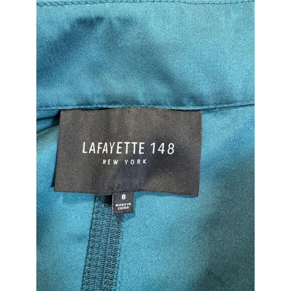Lafayette 148 deep teal two way zip front jacket size 8 lightweight quiet luxury - Picture 3 of 9